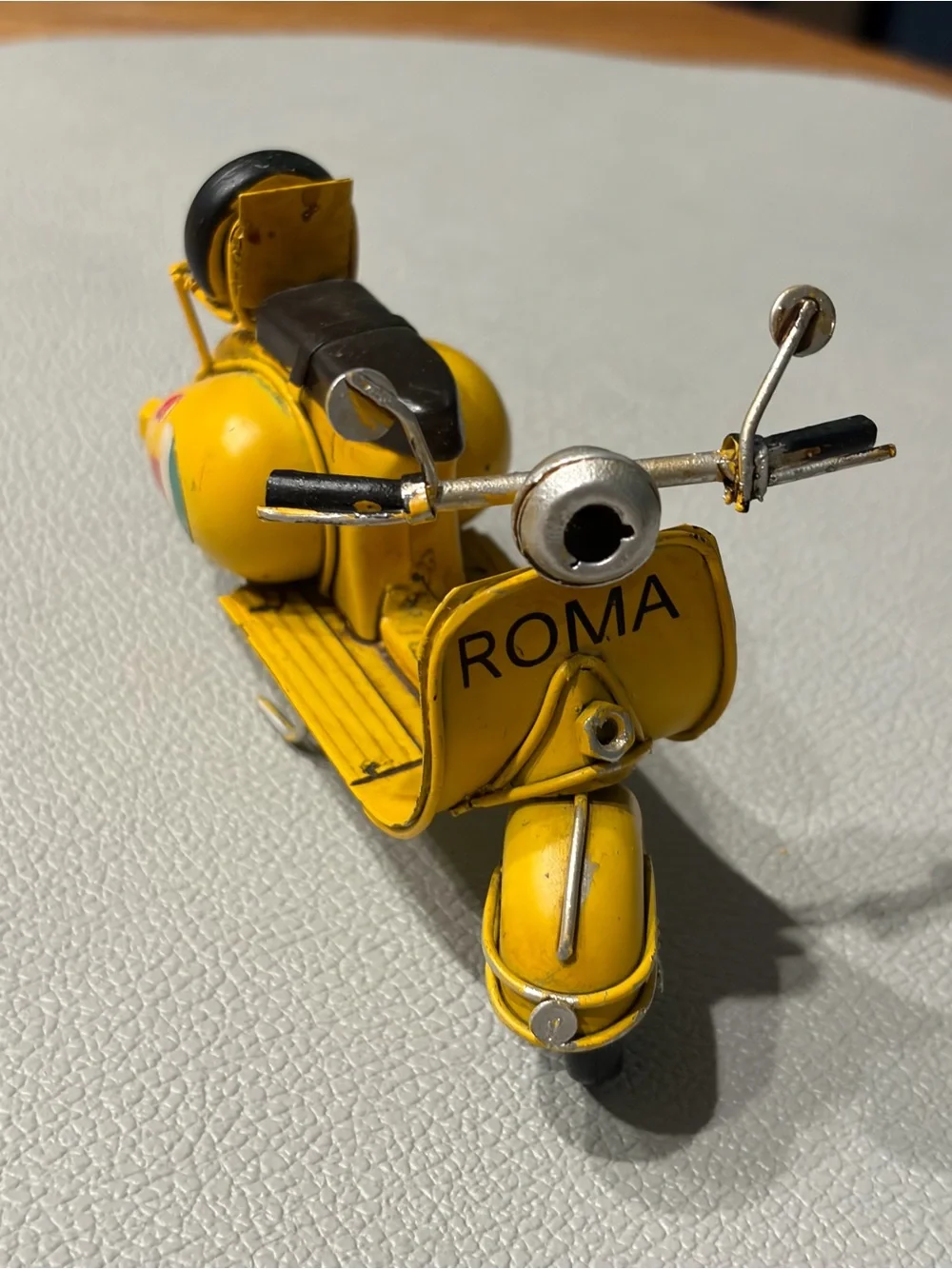 ROMA Yellow Vintage Scooter Decorative Accent